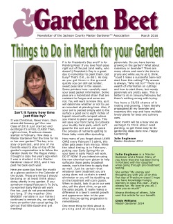 March 2016 - Jackson County Master Gardener Association