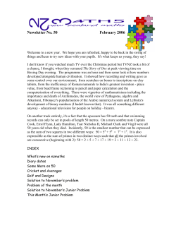 Newsletter No 50