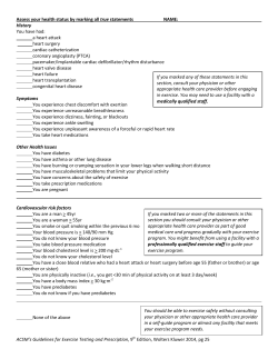 Assess your health status by marking all true statements NAME