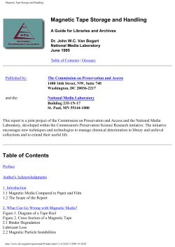 Magnetic Tape Storage and Handling