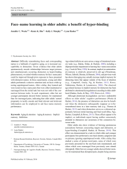 Face&ndash;name learning in older adults