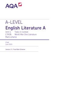 A Level English Literature A Mark scheme LTA1B - World War