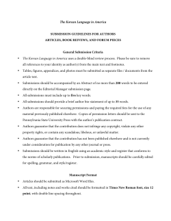 Instructions For Authors