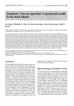 Greenland- Norway separation: A geodynamic model for the North