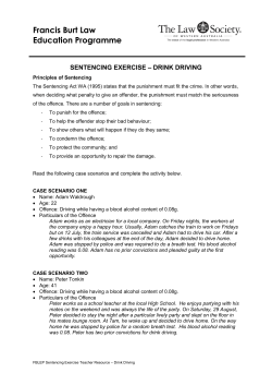 Sentencing Exercise Teacher Resource &ndash; Drink Driving