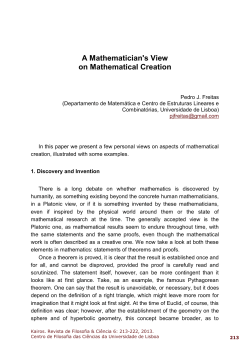 A Mathematician`s View on Mathematical Creation