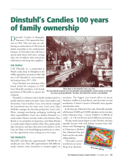 Dinstuhl`s Candies 100 years of family ownership