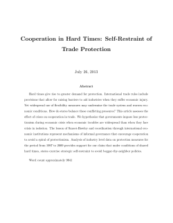 Cooperation in Hard Times: Self