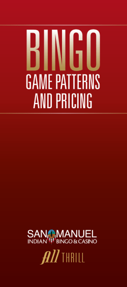 GAME PATTERNS AND PRICING