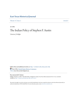 The Indian Policy of Stephen F. Austin