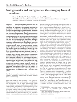 Nutrigenomics and nutrigenetics: the emerging faces of nutrition