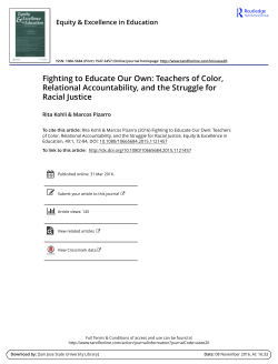 Fighting to Educate Our Own: Teachers of Color, Relational