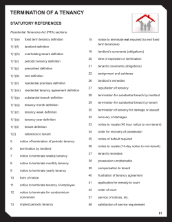 TERMINATION OF A TENANCY