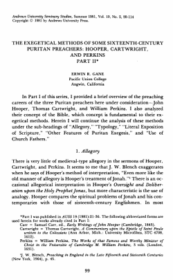 THE EXEGETICAL METHODS OF SOME SIXTEENTH