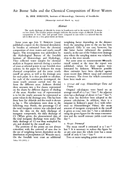 Air Borne Salts and the Chemical Composition of River Waters