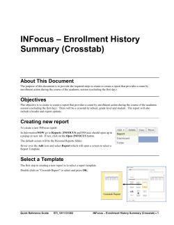 INFocus &ndash; Enrollment History Summary (Crosstab)