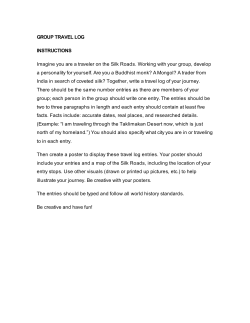 GROUP TRAVEL LOG INSTRUCTIONS Imagine you are a traveler