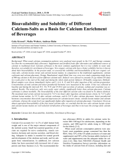 Bioavailability and Solubility of Different Calcium-Salts