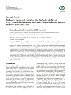 Biology of Incidental Catch Sea star Stellaster childreni