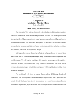 Chapter 10 Medicine: Mental Illness