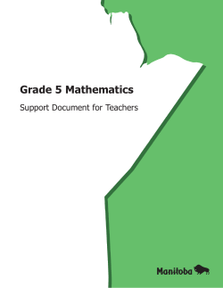 Grade 5 Mathematics Support Document