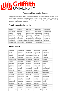 Promotional language for resumes