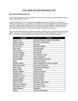 COLLEGE BOUND READING LIST