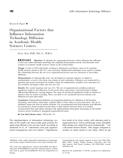 Organizational Factors that Influence Information Technology