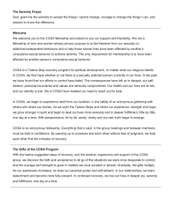 The Serenity Prayer God, grant me the serenity to accept the things I