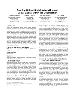 Bowling Online: Social Networking and Social Capital within the