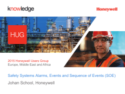 Safety Systems Alarms, Events and Sequence Of Events (SOE)