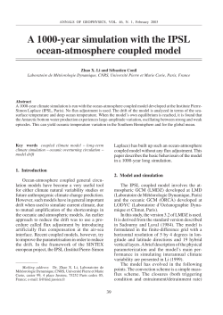 A 1000-year simulation with the IPSL ocean