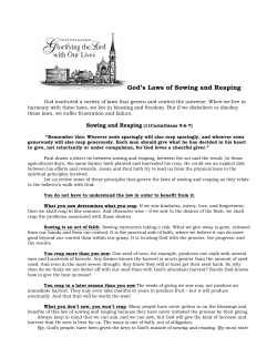 God`s Laws of Sowing and Reaping