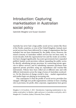 Markets, Rights and Power in Australian Social Policy