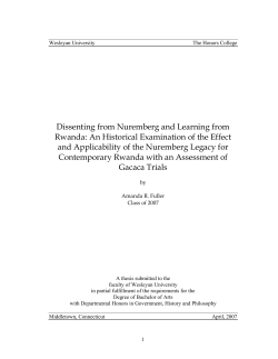 Dissenting from Nuremberg and Learning from Rwanda