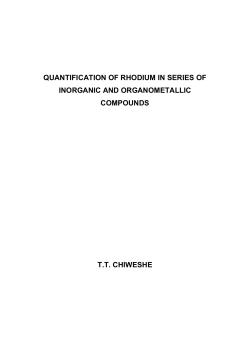 quantification of rhodium in series of inorganic and organometallic