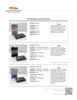 HD Videotape Cassette Formats