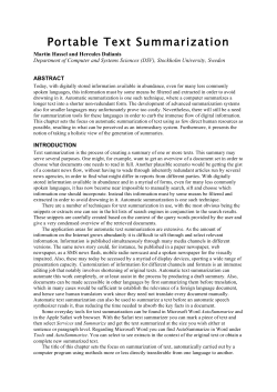 Portable Text Summarization