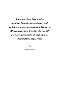 Stone tools have been used as cognitive/chronological, cultural
