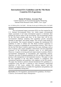 International EIA Guidelines and the Nile Basin Countries EIA