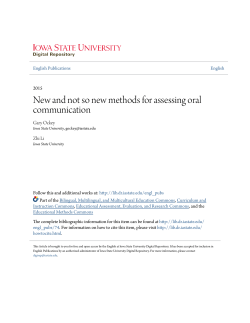 New and not so new methods for assessing oral communication