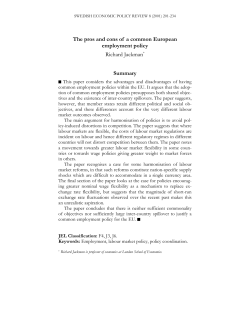The pros and cons of a common European employment policy