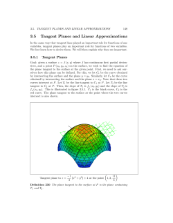 3.5 Tangent Planes and Linear Approximations