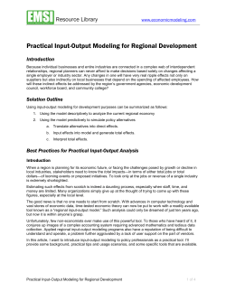 Practical Input-Output Modeling for Regional Development