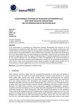 SOLVOTHERMAL SYNTHESIS OF TRUNCATED OCTAHEDRON