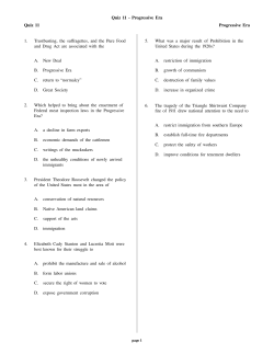 Quiz 11 - Progressive Era