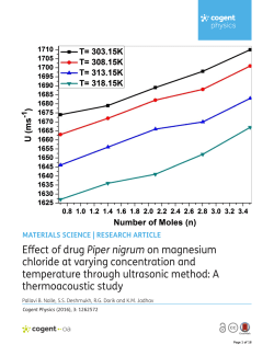 Effect of drug Piper nigrum on magnesium chloride at varying
