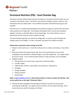 Parenteral Nutrition (PN) &ndash; Dual Chamber Bag