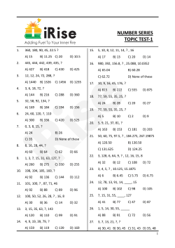NUMBER SERIES TOPIC TEST-1