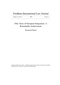 Desmond Dinan. 2007. "Fifty Years of European Integration: A